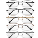 NOVIVON 1.25 Metal Reading Glasses Men  Durable Readers with Blue Light Filtering  Clear Vision