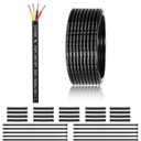 14 Gauge 4 Conductor Electrical Wire 50FT, UL 2464 14 AWG 4 Wire Cable Tinned Copper PVC Stranded 14/4 Core Wire for LED Lighting, Outdoor Low Voltage Extension Cable, Automotive etc.