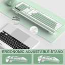 Wireless Keyboard and Mouse Combo, Full-Sized Wireless Keyboard and Adjustable DPI Mouse, 2.4GHz USB Receiver, Silent Keyboard and Mouse for PC, Windows, MAC, Desktop, Laptop (Avocado Green)