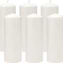 Stonebriar Unscented White Tall Pillar Candles, 80 Hour Burning Candle Pillars, Perfect for Decor, Weddings, Emergencies 3" X 8", 6 count