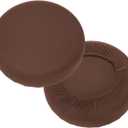 uxcell 2 Pack Stool Covers Round, 11-14 Inch Bar Stool Covers Washable Dustproof Slipcover Seat Cushion with Elastic for Bar Kitchen Living Room Decor, Dark Brown