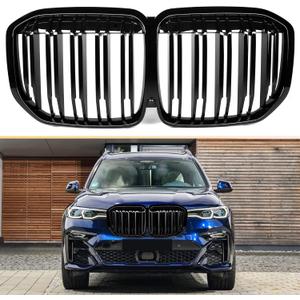 G07 Front Grill/Grilles Kidney Grill Replacement for BMW X7 Series G07 2019-2021 (Double Slat Gloss Black)