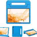 Kids Case for Samsung Galaxy Tab S8 and Tab S7 11 inch Tablet Shockproof Lightweight Durable Foldable Handle Case with S Pen Holde (Modle: SM-X700/SM-X706/SM-T870/SM-T875),Blue