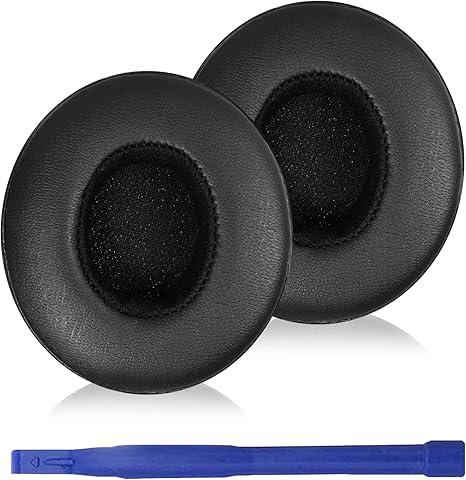 Solo3 Earpads Replacement, Ear Pads Cushions Compatible with Beats Solo 2 & Solo 3 Wireless On-Ear Headphones, Solo2 Solo3 Earpads with Soft Memory Foam & Protein Leather(Black)