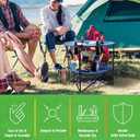 Wakeman Camp Table - Round 2-Tier Folding Table with 4 Cupholders and Carrying Bag - for Camping, Beach, Picnic, Sporting Events, and More Outdoors, Blue