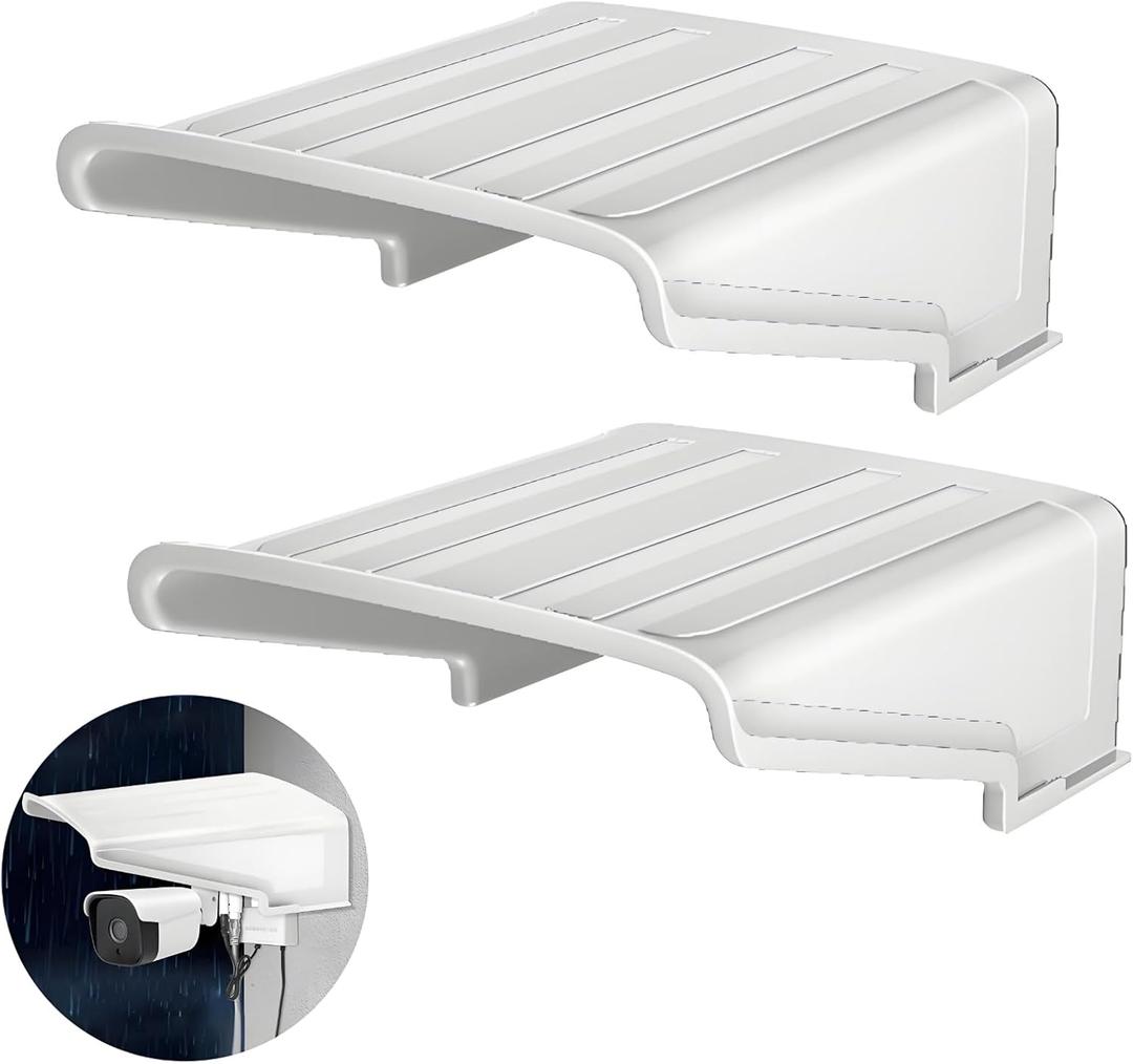 Universal Sun Rain Shade Camera Cover Shield Security Camera Protective Roof for CCTV Surveillance Camera Hikvision/Nest/Ring/Arlo/Dome/Bullet (Square Camera Sun Rain Cover (2PCS)