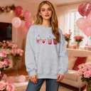 MYHALF Valentines Love Heart Sweatshirts: Womens Valentine Sweatshirts Casual Lovely Graphic Long Sleeve Pullover Tops