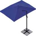 Sunnyglade 10x13Ft Cantilever Patio Umbrella Rectangular Deluxe Offset Umbrella 360Rotation & Integrated Tilting System Patio Hanging Umbrella for Market Garden Deck Pool Backyard Patio(Navy) (Dark Blue)