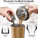 BARE BARREL Insulated Cocktail Shaker Set | Double Wall Stainless Steel | Martini Shaker for Home Bar Bartending | Built-in Drink Measure System & Strainer, Travel Bag, Recipes | Gift Set (Copper)