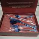 Wave Cutlery Set 20 Pieces Stainless Steel Flatware Set Service for 4 Utensils For Home Kitchen Wedding Laser Engraved Dishwasher Safe (All Blue)