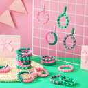 Chuangdi 48 Set Pink and Green Party Favor Wizard Bracelets Friendship Graduation Gift Bulk for Women Witch and Princess High Elastic Hair Tie Hair Accessory Decoration for Birthday Party Bachelorette