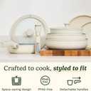 Cuisinart ClickSmart Ceramic Pots and Pans Set, 13-Pc, Tahini, D53C-13BG, 13 Piece Set