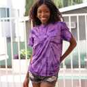 Colortone Spider Tie Dye T-Shirts for Men and Women - Unisex Short Sleeve Tie-Dye T Shirts for Adults (Purple, S)