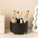 Makeup Brush Holder Organizer,360 Rotating Makeup Brush Organizer,5 Slot Make up Brushes Cup for Cosmetics, Nail Polish, Art Supply, Bathroom Vanity Desktop Organizer - Black