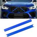 Compatible with BMW Grill Inserts Trims G01 G02 G05 G06 G07 F15 F16 F25 F26 E70 For X3 X4 X5 X6 X7 Series Compatible with BMW V Brace Wrap Covers Blue Grill Stripes Wrap Accessories