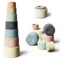 Moonkie Stacking Cups Toy, Fun Educational Baby Toys Silicone Soft Teething Toy, Age 6+ Months, 7 Piece Set