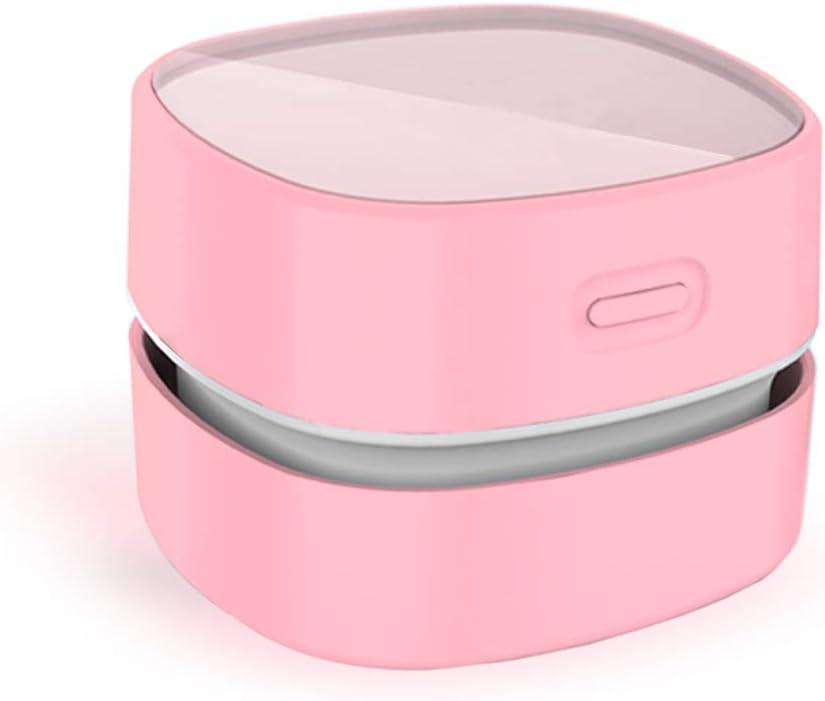 ODISTAR Desktop Vacuum Cleaner,Mini Table dust Sweeper Energy Saving,High Endurance up to 400 mins,Cordless&360 Rotatable for Cleaning Hairs,Crumbs,Computer Keyboard of Gifts for Kids (Pink)