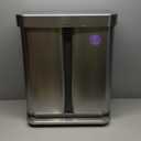 simplehuman 58 Liter/15.3 Gallon Step Can Liner Pocket, Brushed Stainless Steel Dual Compartment Recycler