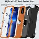 KECAI for iPhone 13 Pro Case with Belt Clip Holster & Kickstand,Built-in Screen Protector,Heavy Duty Shockproof Drop Protection Military Grade Full Body Rugged Phone Cover(Black/Orange)