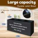 Positive Black Pen Holder for Desk, Inspirational Desk Decor, Funny Gifts for Coworkers Women Men Wooden Pen Pencil Holder Organizer for Office Accessories (Good morning)