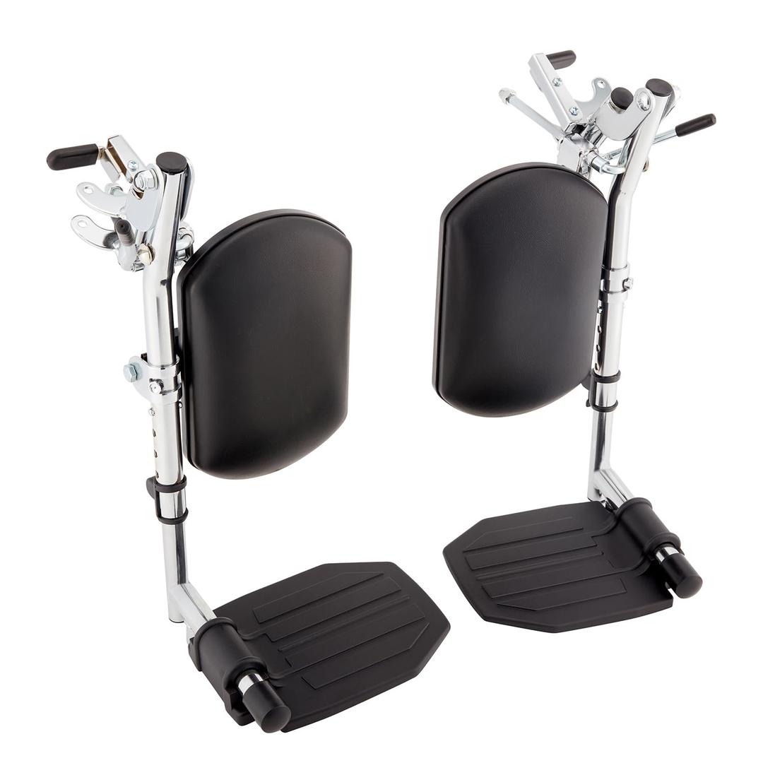 The Aftermarket Group Wheelchair Legrest Assembly, Hemi Spacing, Black Vinyl Calfpad, Black Aluminum Footplate, 1 Pair, TAG2750412P