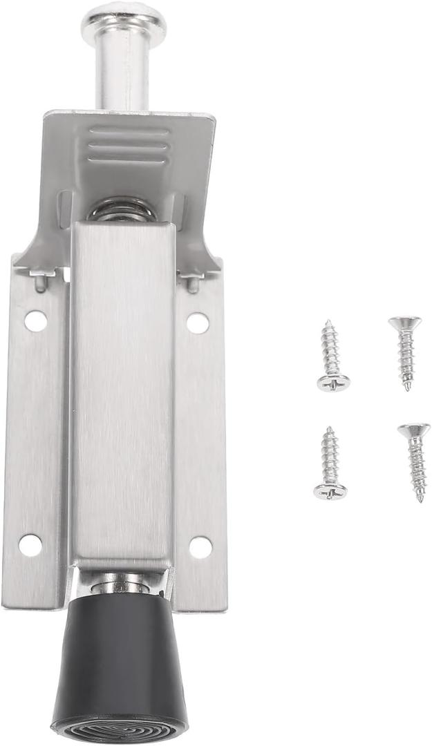 Stainless Steel Kickdown Door Stopper, Adjustable Door Holder for Bottom of Door, Heavy Duty Door Stop with Foot Release, Practical and Design, Silver Finish