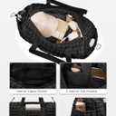 Quilted Travel Duffle Bag for Women Medium Weekender Bag Puffer Overnight Bag Large Soft Puffy Duffel Bag Carry-On Gym Bag Lightweight Personal Item Travel Bag for Trips Business Sport Airplane