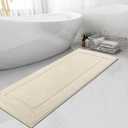SHACOS Super Soft Bathroom Rugs 24"x60" Long Bath Mats Runner Non Slip Washable Absorbent Bath Rugs Carpets for Bathroom Floor Tub Shower Vanity Sink Home Decor Accessories, Light Beige 2'x5'