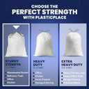 Plasticplace 8 Gallon Trash Bags -White Drawstring Garbage Can Liners - 200 Count - Leak-Resistant and Tear-Proof for Kitchen, Bathroom, Office, and Small Trash Cans 0.7 Mil