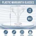 72 Pcs Plastic Margarita Glasses 8 oz Plastic Margarita Cups Mexican Theme Cocktail Glasses Shatterproof Disposable Cocktail Cups for Cinco De Mayo Fiesta(Clear)