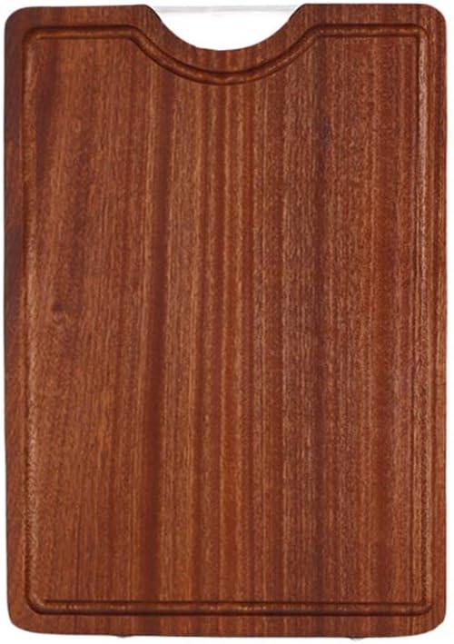 Ebony Wood Whole Wood Chopping Board Reversible Rectangular Thick Kitchen Cutting Board with Aluminum Alloy Handle and Juice Groove 15.74x11.81x1.18inch