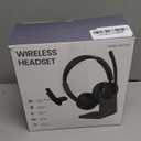 COSMUSIS Wireless Headset with Mic for Work, Bluetooth 5.3 Headsets with Microphone and Detachable Earpads, 50H Playtime with Charging Base, Noise Cancelling Headphones for Work with Mic Mute