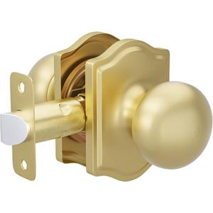 Goldenwarm 1 Pack Brushed Gold Passage Door Knobs, Closet Door Knobs Gold Interior for Closet & Hallway