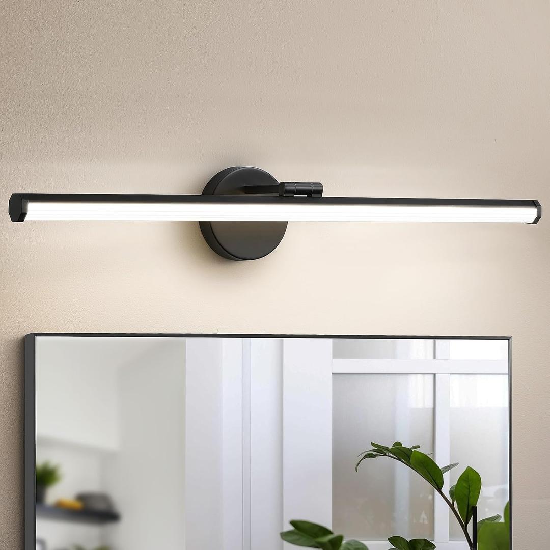 KAISITE Bathroom Vanity Light - 30 Inch Black Dimmable Modern LED Light Fixture Over Mirror