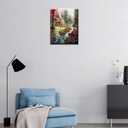 Tucocoo Wildflower DIY Paint by Number for Adults, Rustic House Digital Oil Painting Kits on Canvas with Brushes and Acrylic Pigment Forest Waterfall Picture for Home Decor Gifts 16x20inch Frameless (Artwork-04)