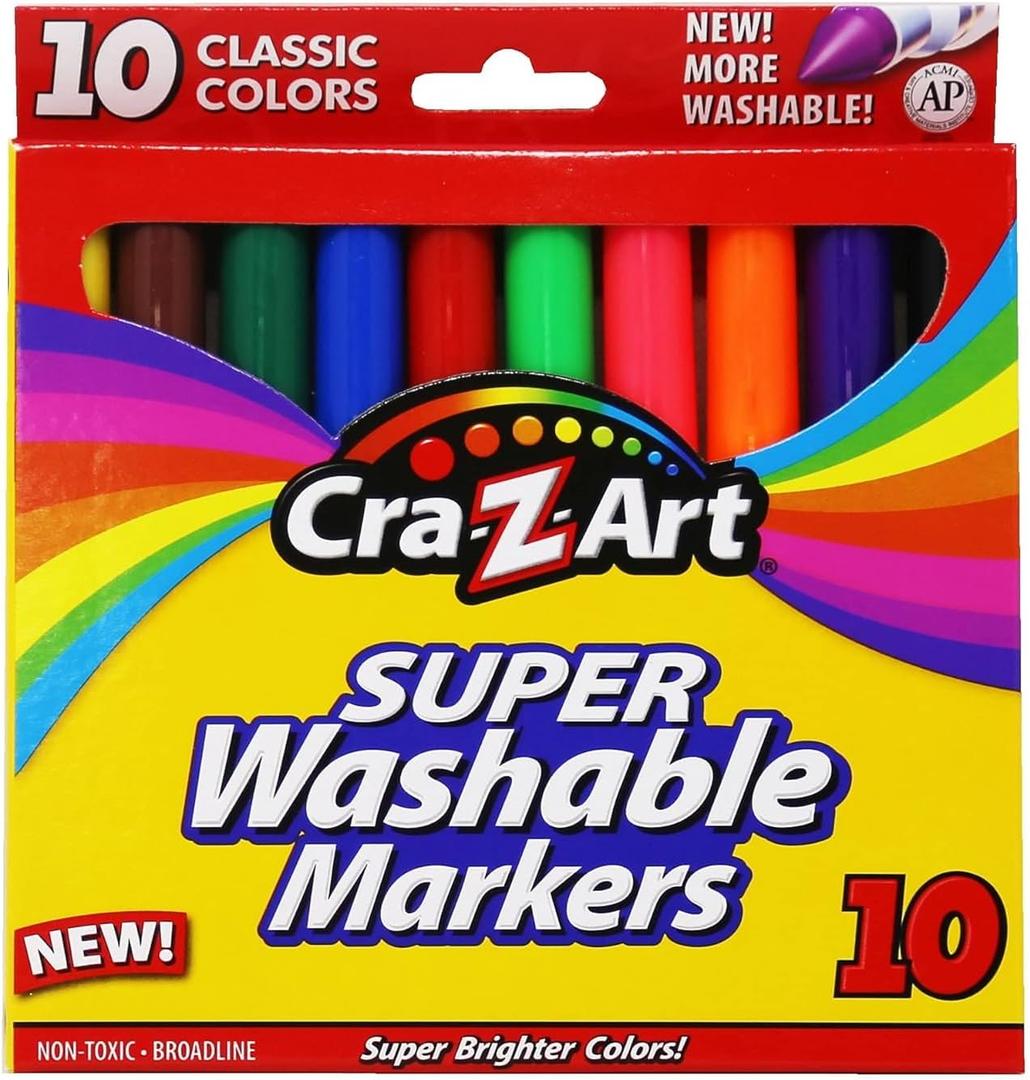 Cra-Z-Art 10002 Classic Colors Washable Markers 10 Count, 6 Boxes