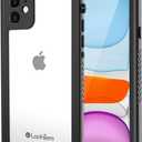 Lanhiem for iPhone 11 Case, IP68 Waterproof Dustproof Case with Built-in Screen Protector, Heavy Duty Full Body Protective Clear Back Phone Cover for iPhone 11 (Black)