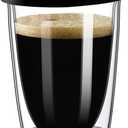 gegewawa Double Walled Glass Coffee Mugs, Glass Coffee Cugs with Silicone Lid 12OZ, Insulated Coffee Mug, Clear Coffee Mug for Travel/Kitchen(Black)