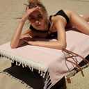 BAY LAUREL Turkish Beach Towel with Travel Bag 39 x 71 Quick Dry Sand Free Lightweight Large Oversized Towels Light