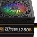 GAMDIAS RGB Gaming PC Power Supply 750W 80 Plus Bronze Certified 750 Watt PSU for Computers with Active PFC, Kratos M1-750B