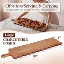 Long 30"x8" Large Charcuterie Cutting Board Acacia Wood Scalloped