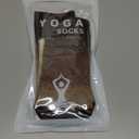 Pilates Grip Yoga Socks with Grips for Women, Colorful Non Slip Crew Athletic Socks for Barre, Anti-Slip Design. (Brown, One Size)