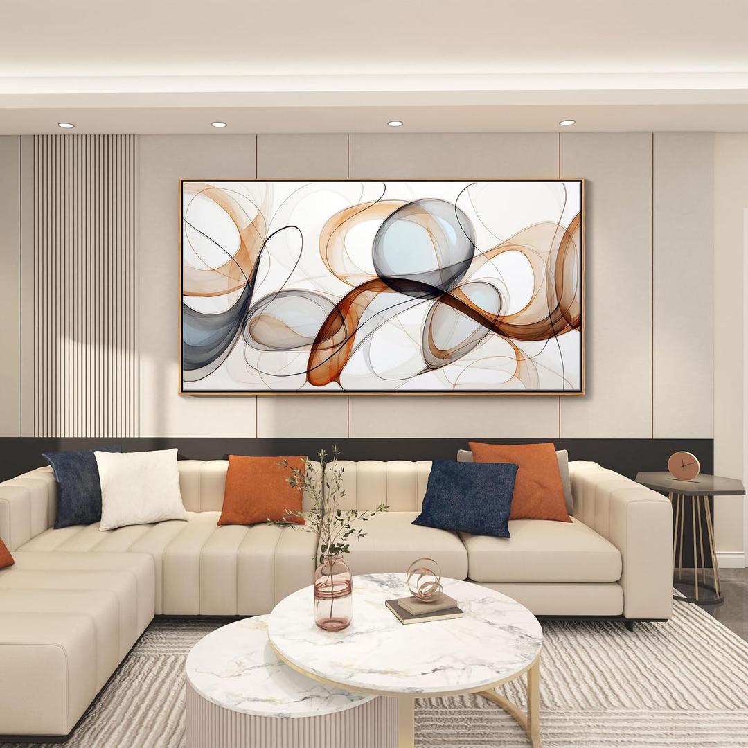 XLSJERST Modern Abstract Wall Art - Deep Spiritualism Art White And Brown Canvas Pictures Artwork Living Room Office Bedroom Wall Decor, 30x60
