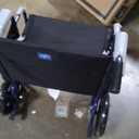 Medline Heavy Duty Transport Chair supports up to 500 lbs., Bariatric Transport Wheelchair, 22" x 18" seat, Blue Frame