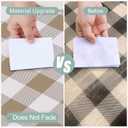 misaya Rectangle Waterproof Vinyl Table Cloth, Buffalo Flannel Backed Tablecloth, Wipeable Plastic Table Cover for Fall, Thanksgiving (60" x 84", Khaki and White)