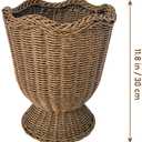 Rattan Planter, Woven Planter Basket for Plants Indoor Outdoor, Rattan Flower Pot, Decorative Plant Holder Basket for Garden Patio Boho Home Decor(Brown&Scalloped-Small:11.81" H x 9.84" W)