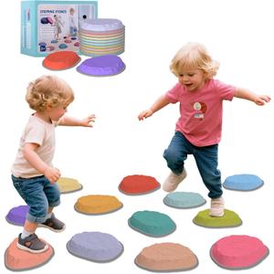 Stepping Stones for Kids, 8/12 PCS Balance Stepping Stones for Toddlers, Non-Slip Obstacle Course Sensory Toys Indoor Outdoor, Balance River Toys for Birthday, Children's Day and Christmas Gift