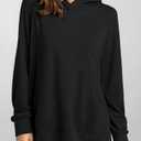 LYANER Women's Hoodies Side Slit Long Sleeve Thumb Hole Casual Loose Sweatshirts M