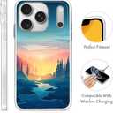 Compatible for iPhone 17 Pro Case, Abstract Mountain Shockproof Protective Clear Cover Case for Women Girls