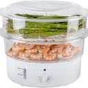 Vegetable Steamer Rice Cooker- 6.3 Quart Electric Steam Appliance with Timer for Healthy Fish, Eggs, Vegetables, Rice, Baby Food by Classic Cuisine, 11"D x 11"W x 12.25"H